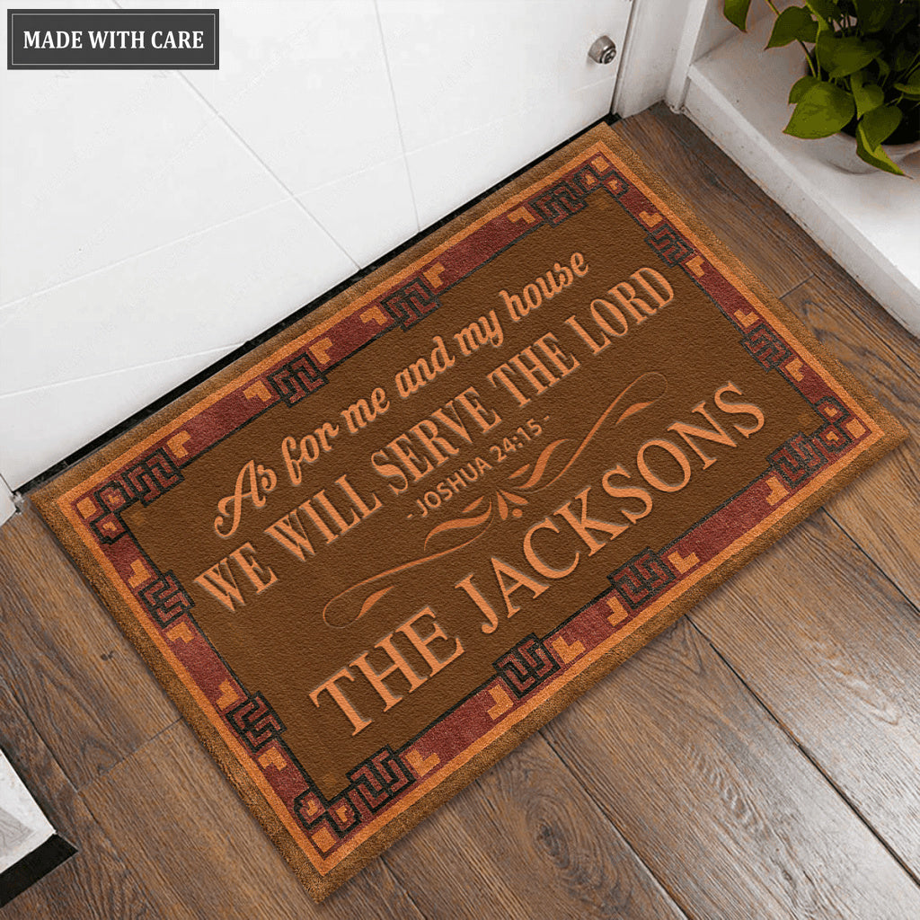 Authentic Design Serve The Lord Personalized Doormat