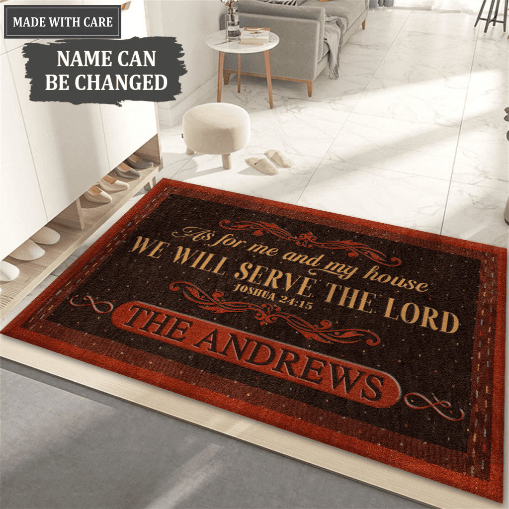 Dotted Brown Serve The Lord Personalized Doormat