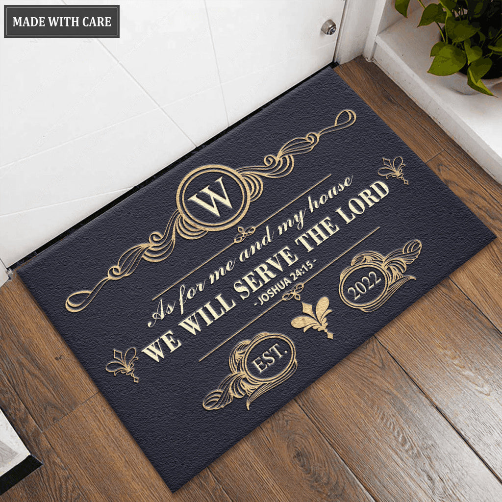 Personalized Decorative Divider Serve The Lord Doormat