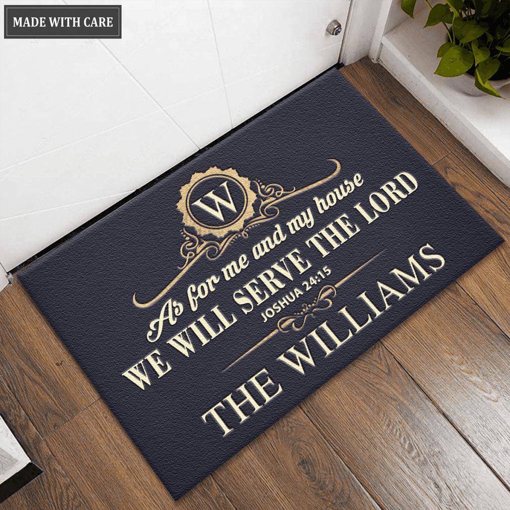Personalized Elegance Serve The Lord Exclusive Doormat