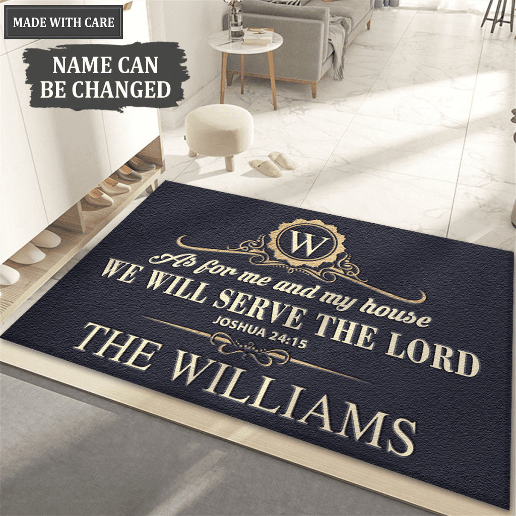 Personalized Elegance Serve The Lord Exclusive Doormat