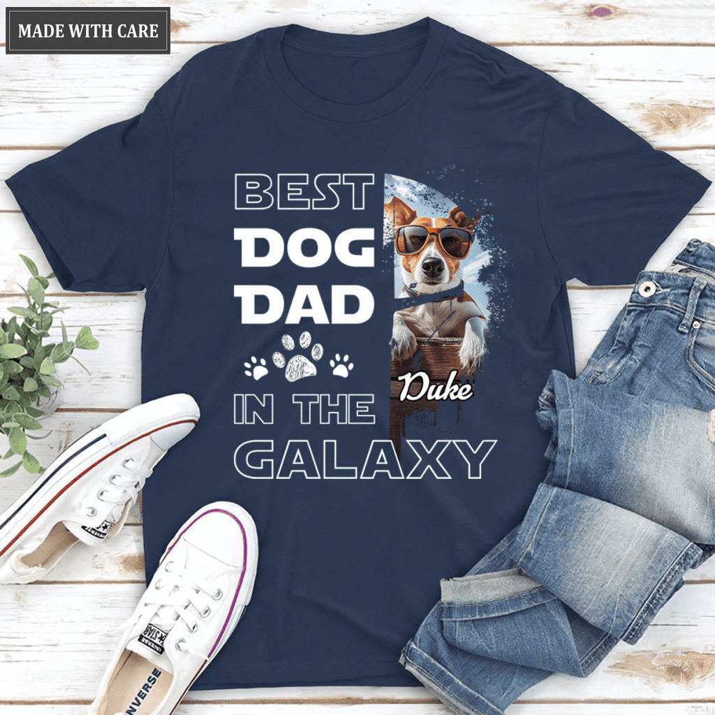 Best Dog Dad In The Galaxy Personalized Tshirt