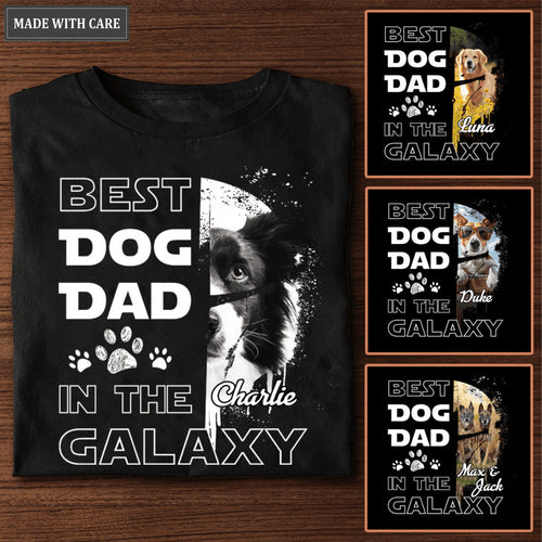 Best Dog Dad In The Galaxy Personalized Tshirt