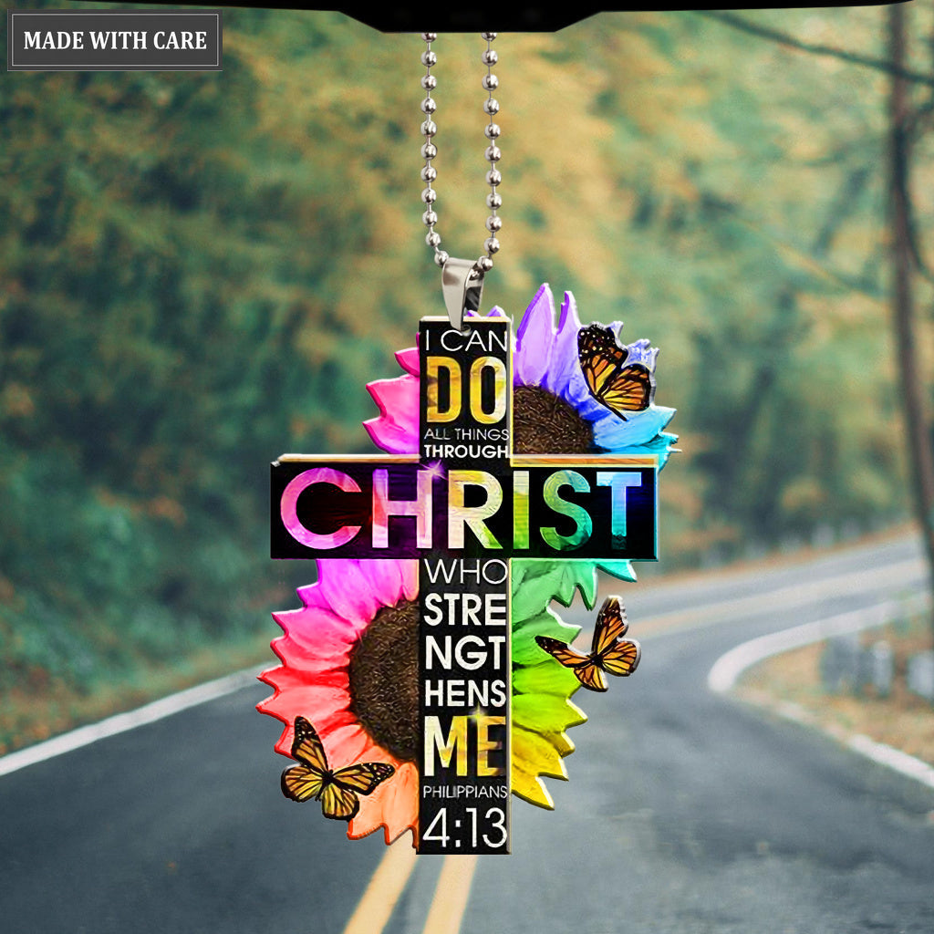 Hologram Strengthen Cross Ornament
