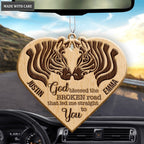 Zebra Couple God Blessed Personalized Wood Engraved Ornaments