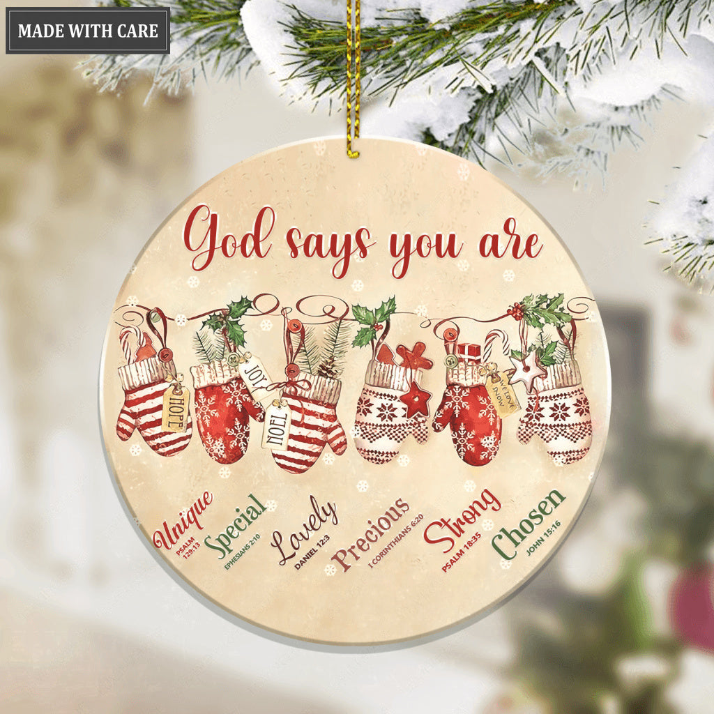 Christmas Gloves God Says You Are Ornament