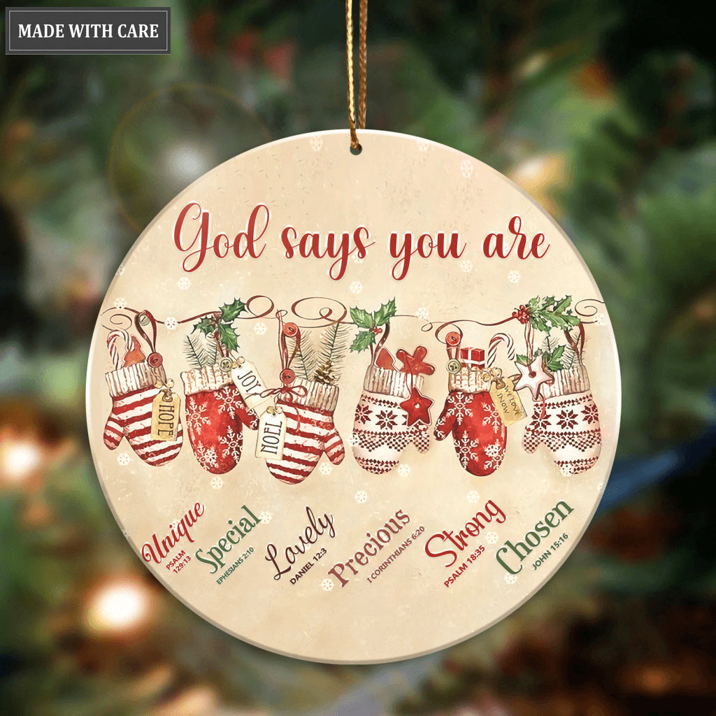 Christmas Gloves God Says You Are Ornament