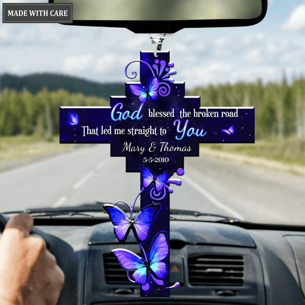 Infinity Galaxy Cross God Blessed Ornament