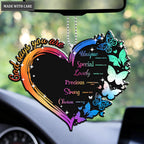 Rainbow Heart of Butterfly God Says You Are Ornament