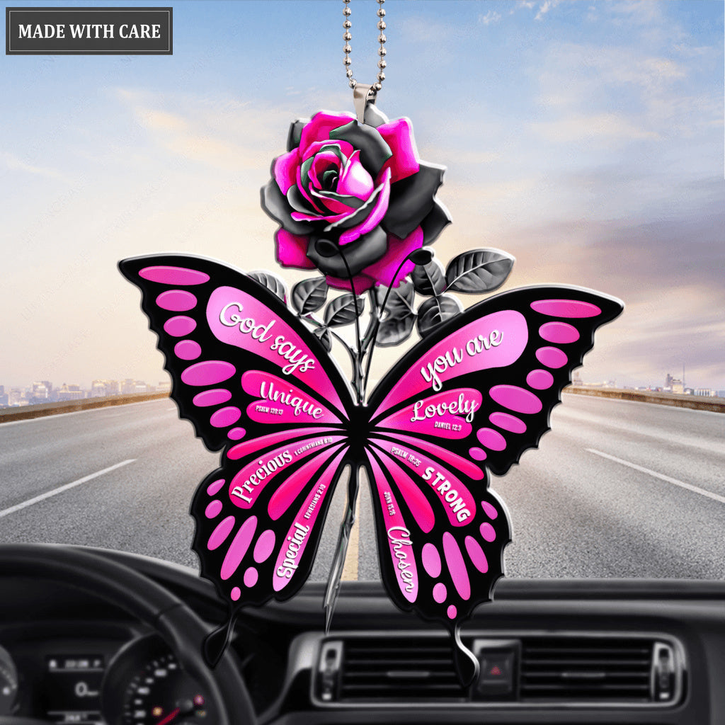 Rose And Butterfly Surrounded By The Glory Ornament
