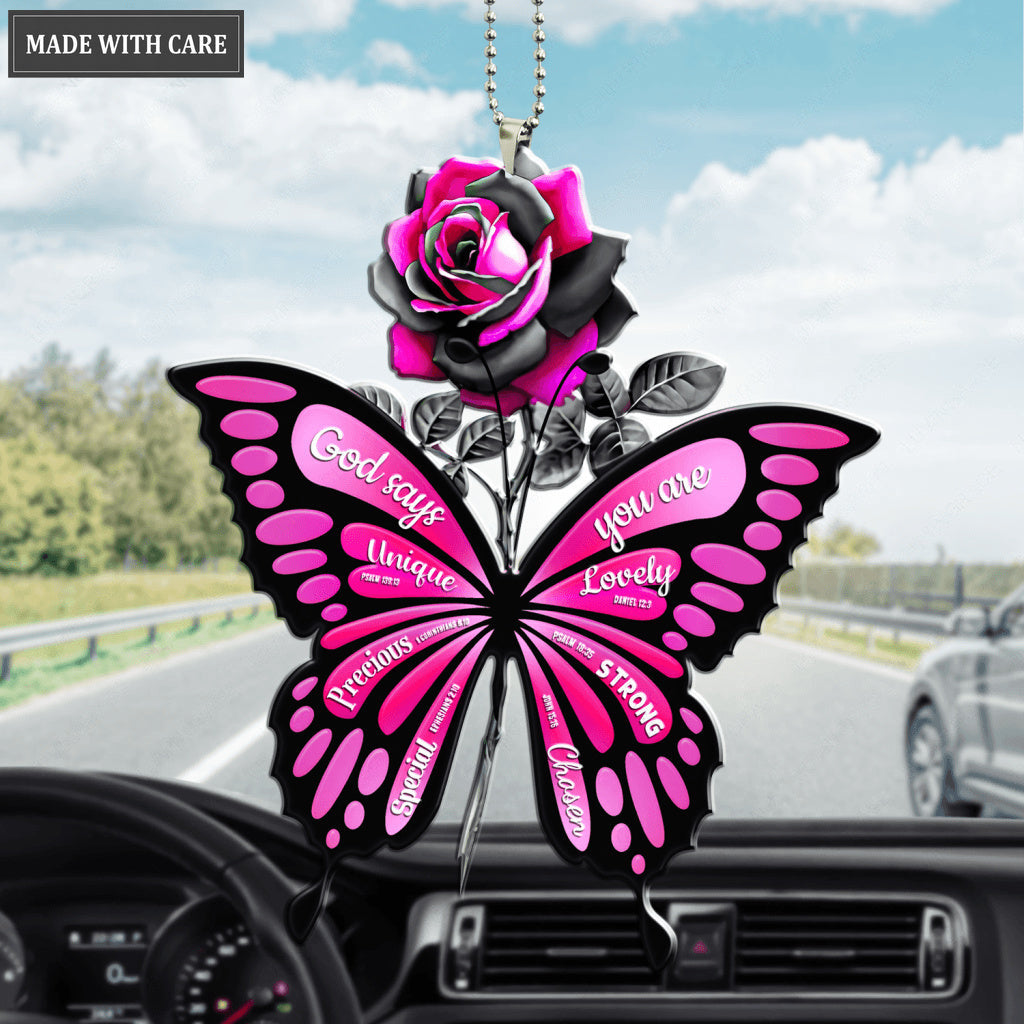 Rose And Butterfly Surrounded By The Glory Ornament