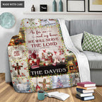 Christmas Flower And Birds As For Me And My House Personalized Blanket