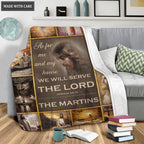 Vintage Chistian God  As For Me And My House Personalized Blanket