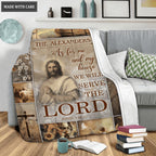 Vintage Christian Flower And Cross As For Me And My House Personalized Blanket