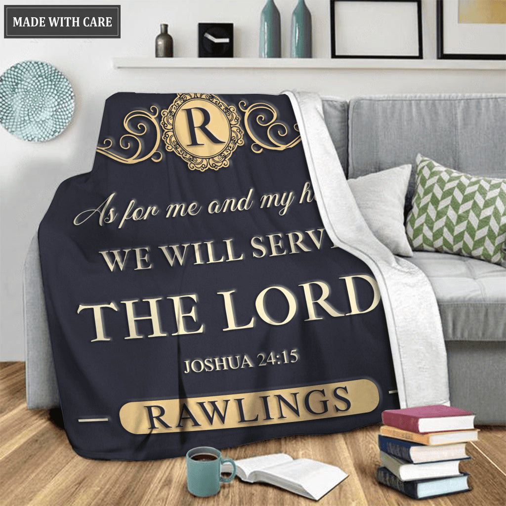 Vintage Elegant As For Me And My House Personalized Blanket