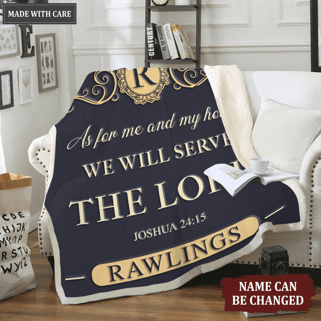 Vintage Elegant As For Me And My House Personalized Blanket