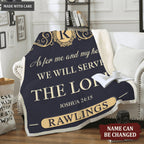 Vintage Elegant As For Me And My House Personalized Blanket
