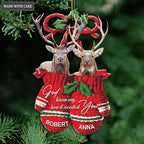 Deer Couple God Knew My Heart Personalized Ornament