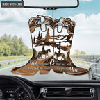 Hologram Cowgirl Boots God Blessed Personalized Ornament