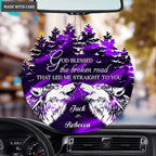 Howling Wolf Couple God Blessed Personalized Ornament