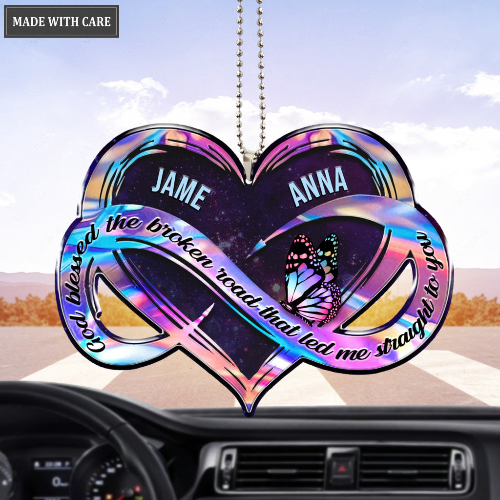 Personalized New Hologram Infinity Heart God Blessed Ornament