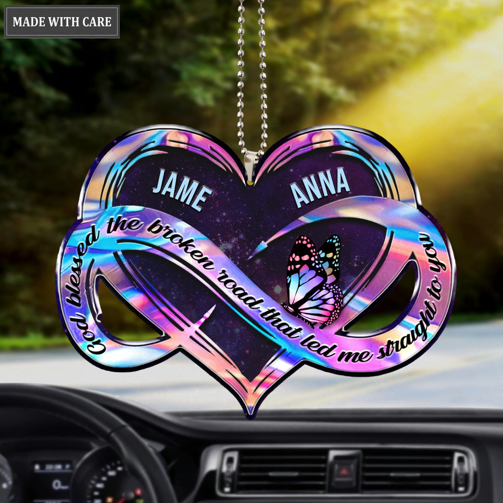 Personalized New Hologram Infinity Heart God Blessed Ornament