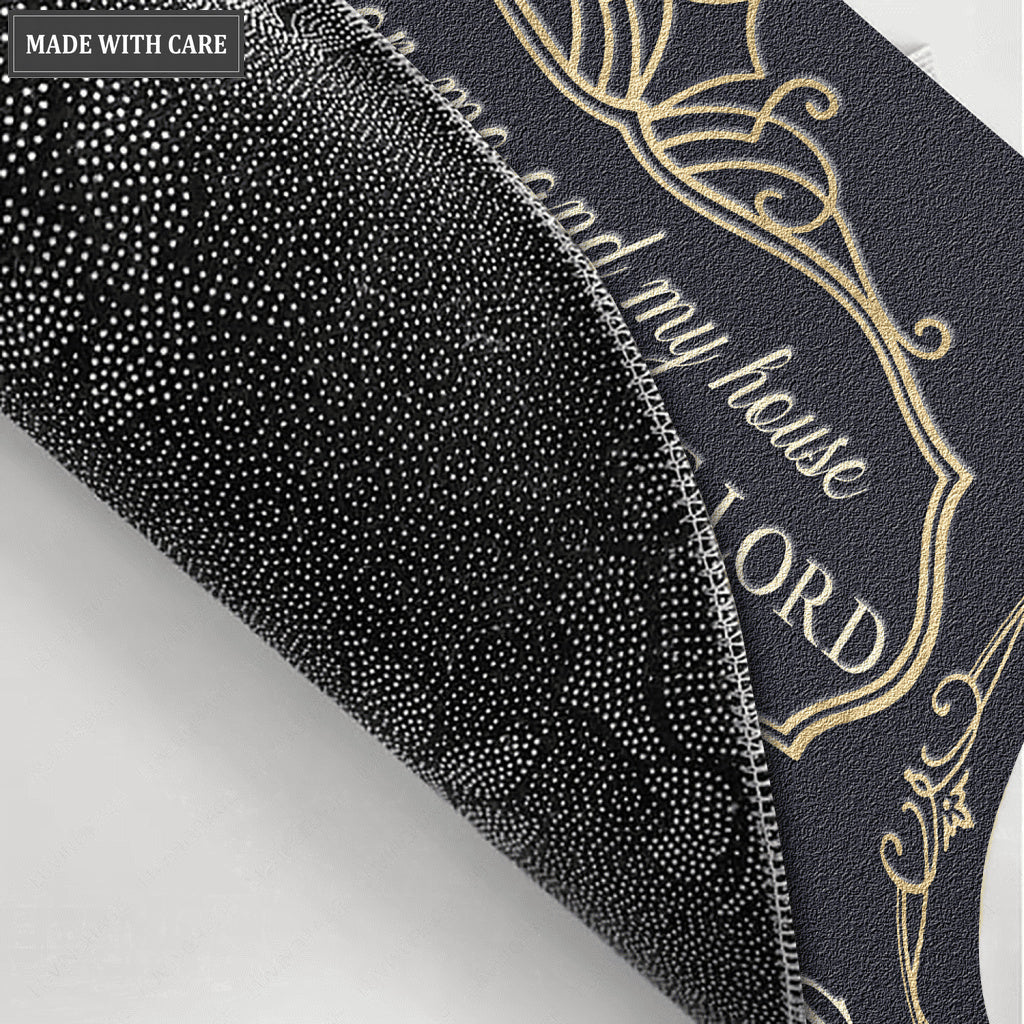 Elegant Monogram Serve The Lord Personalized Doormat