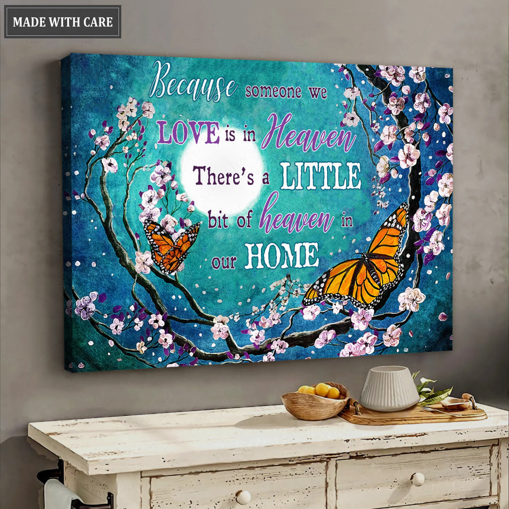 Memorial Monarch Butterflies In Teal Wall Art