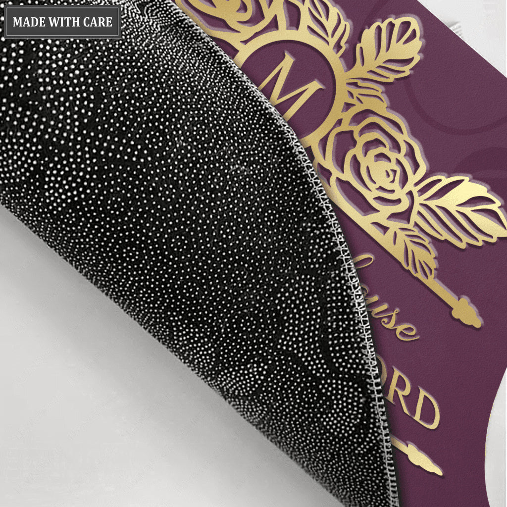 Rose Flowers Monogram Serve The Lord Personalized Doormat