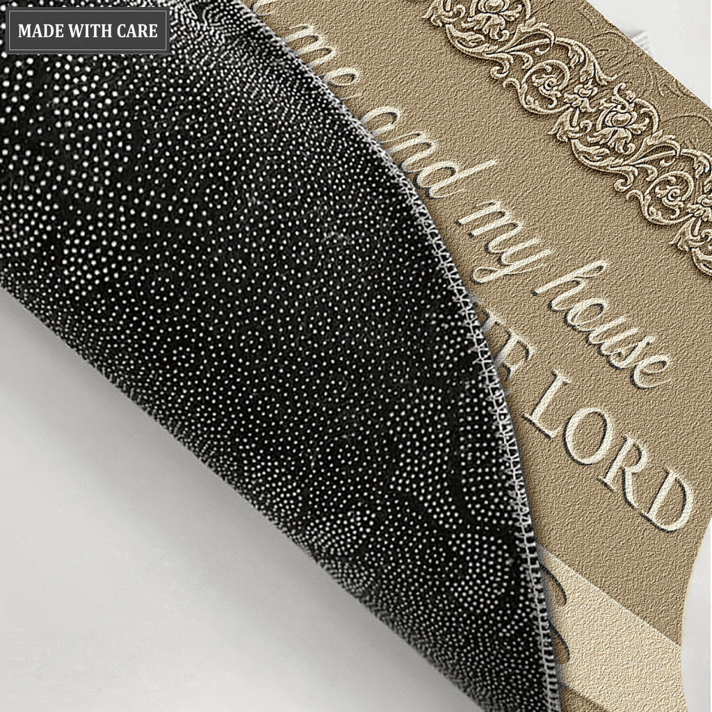 Elegant Gold Monogram Serve The Lord Personalized Doormat