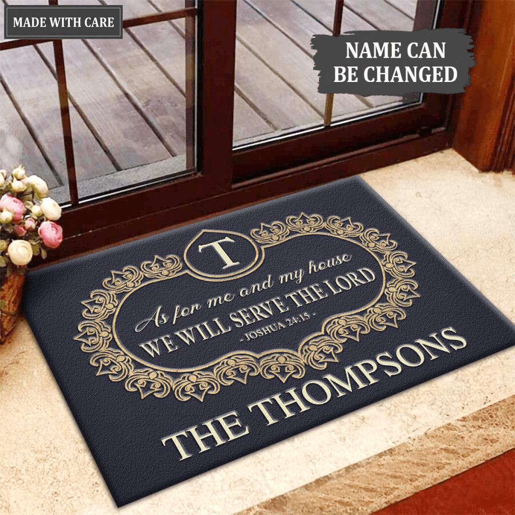 Graceful Template Serve The Lord Personalized Doormat