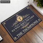 Monogram Design Elements Graceful Template Serve The Lord Personalized Doormat