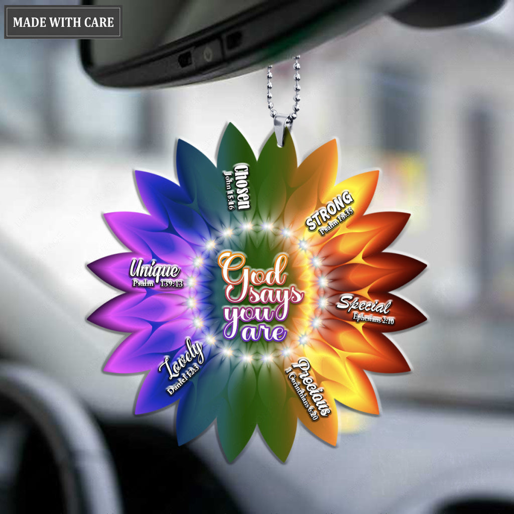 New Hologram Sunflower God Says You Are Ornament
