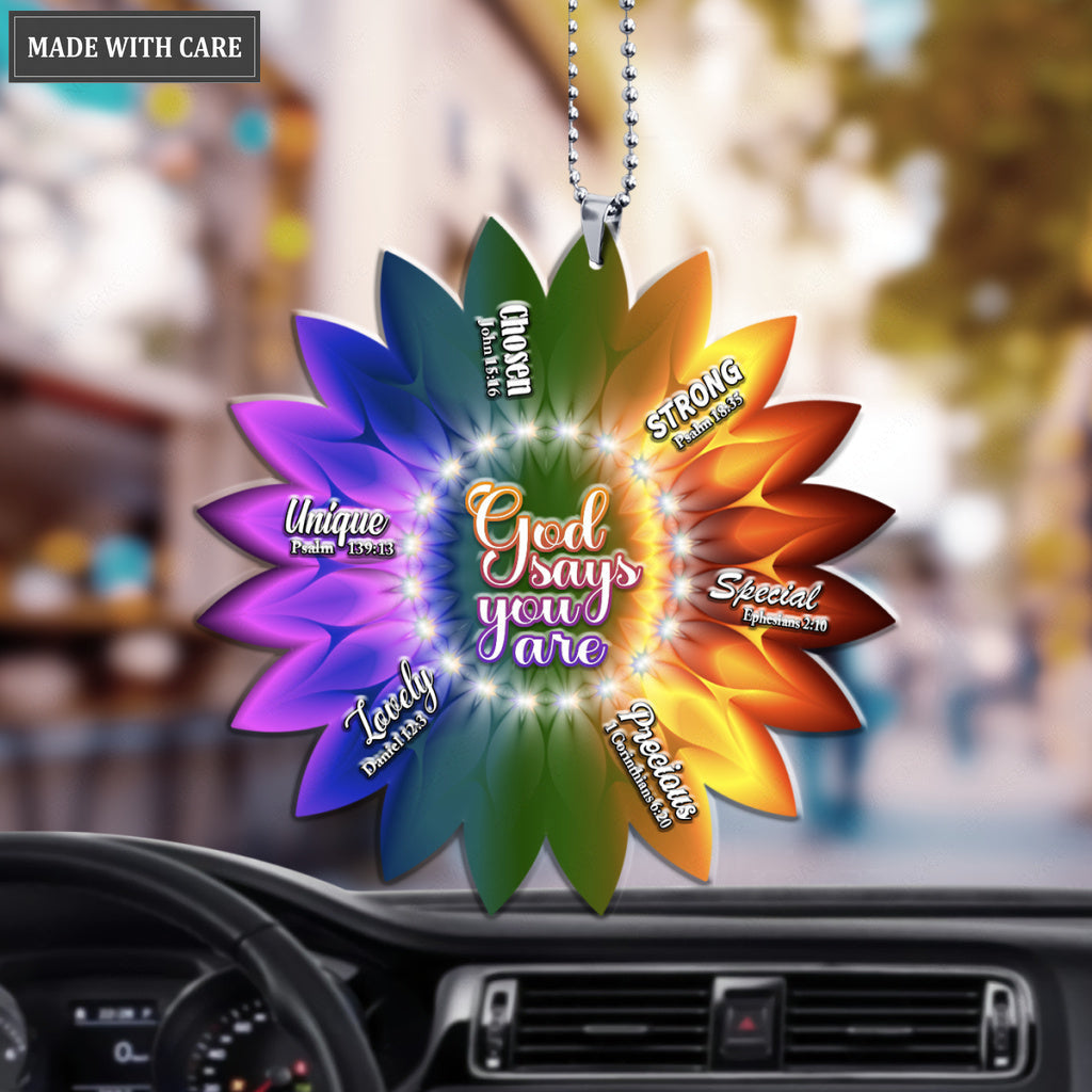 New Hologram Sunflower God Says You Are Ornament