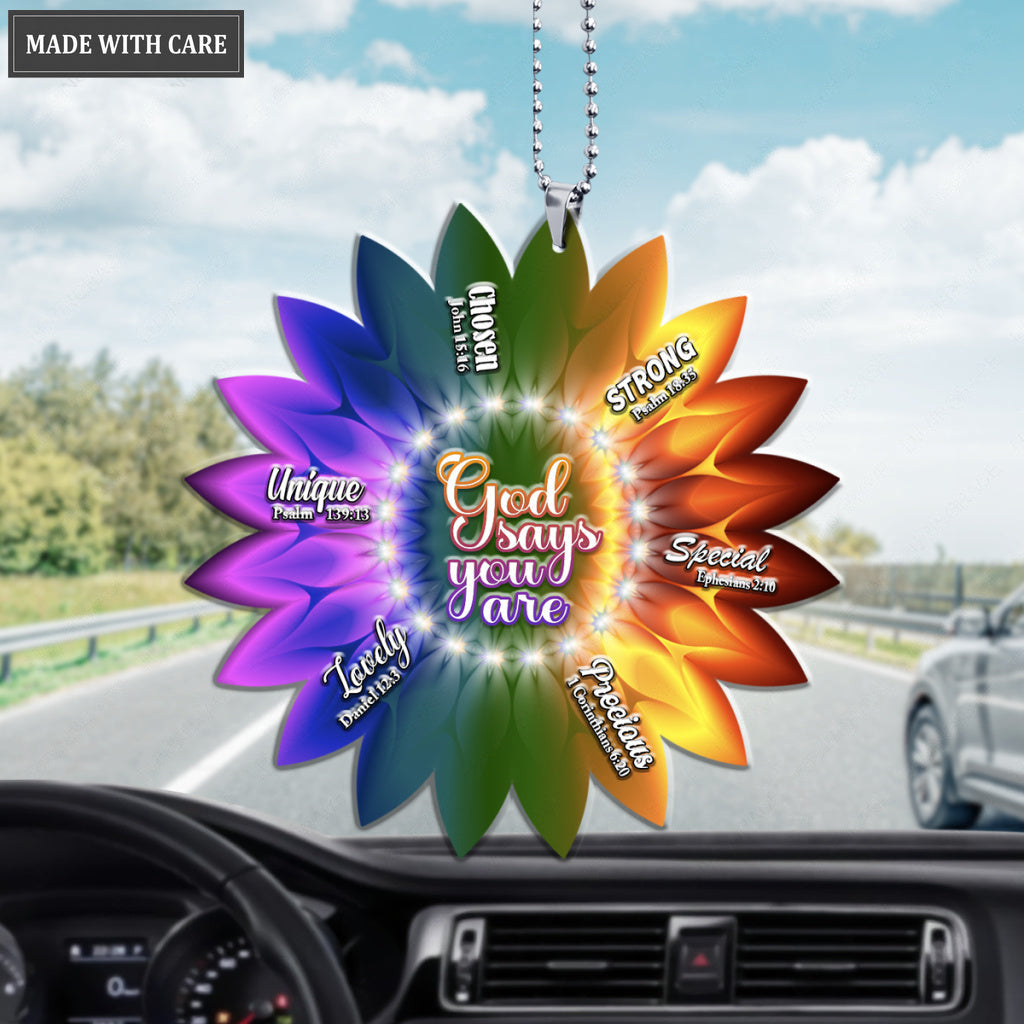 New Hologram Sunflower God Says You Are Ornament