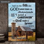 Personalized God Made Farmers Wall Art