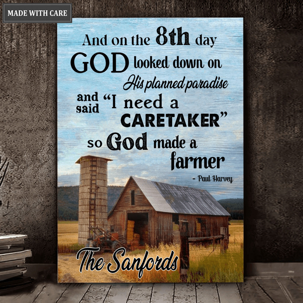 Personalized God Made Farmers Wall Art