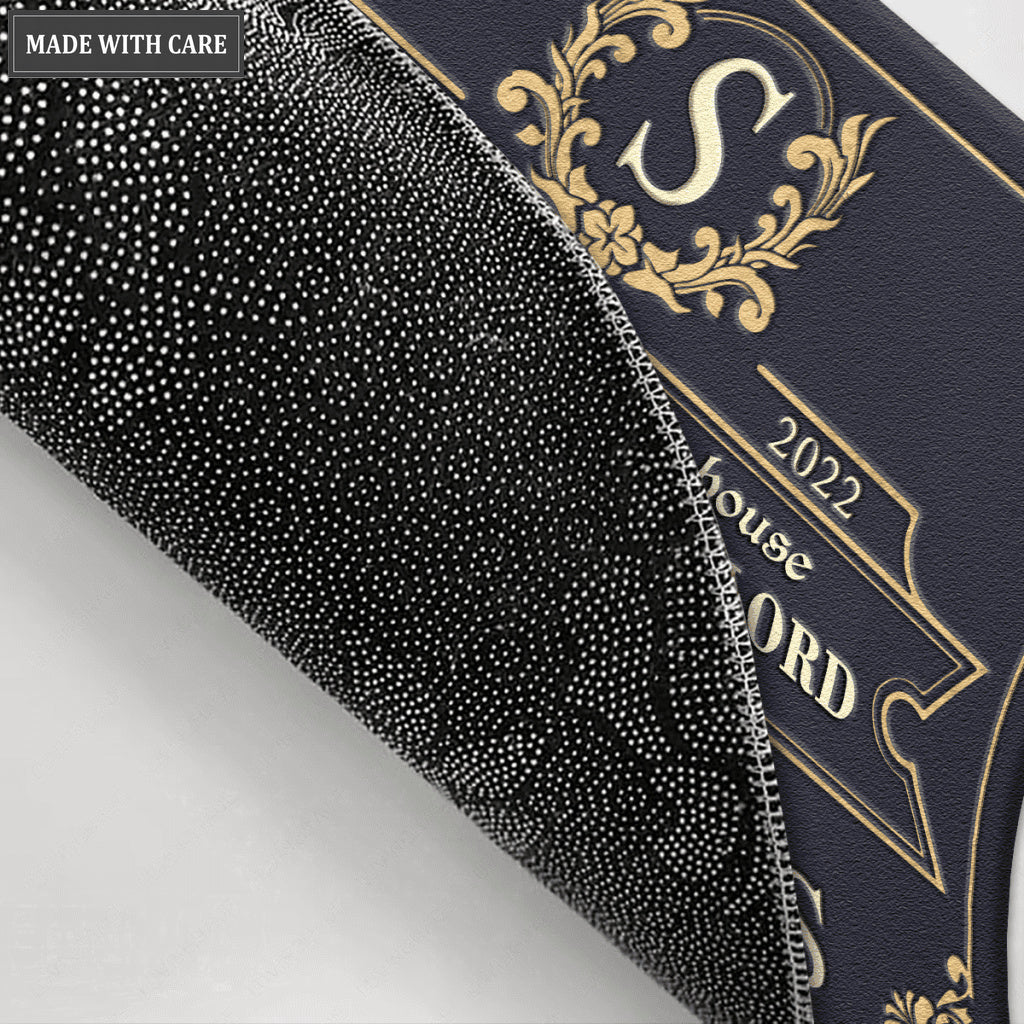 Vintage Luxury Monogram Template Design Serve The Lord Personalized Doormat