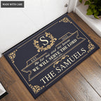 Vintage Luxury Monogram Template Design Serve The Lord Personalized Doormat