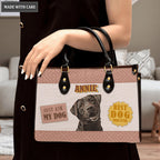 Elegant Vintage Best Pet Dog Mom Ever - Personalized Custom Leather Bag