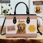 Elegant Vintage Best Pet Dog Mom Ever - Personalized Custom Leather Bag