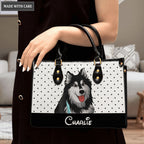 Vintage Polka Dots Pet Cartoon - Personalized Custom Leather Bag