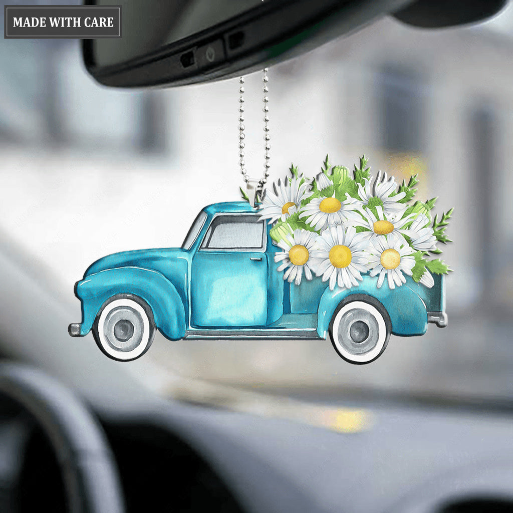 Faith Floral Truck Car Hanging Ornament