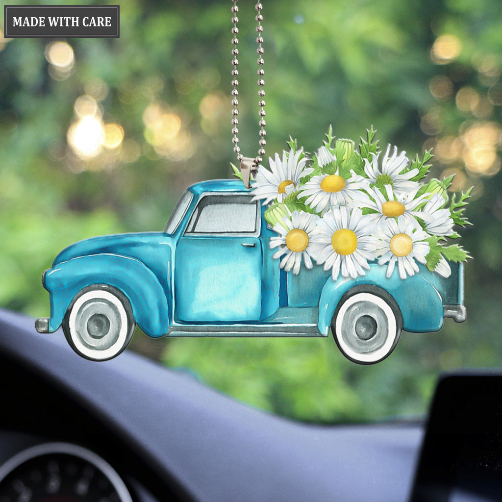 Faith Floral Truck Car Hanging Ornament
