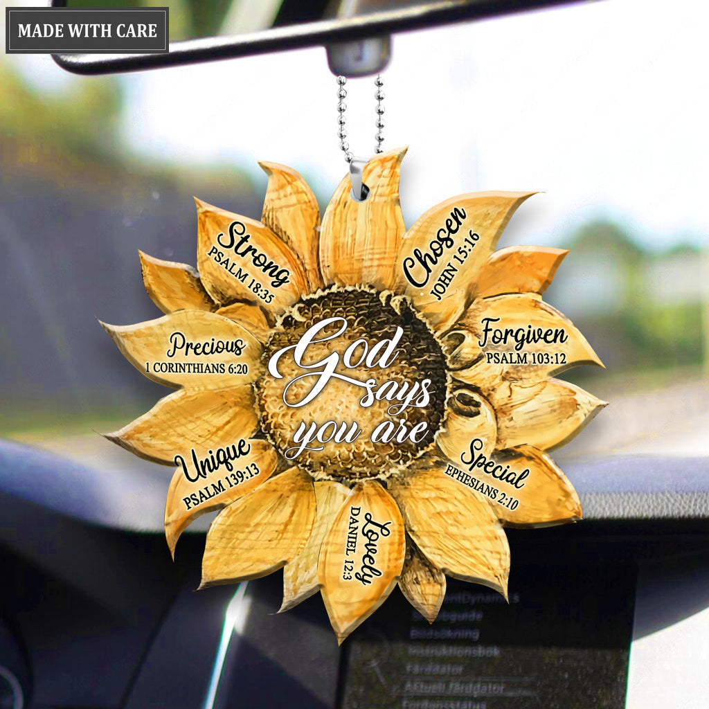 Painted Sunflower God Says You Are Ornament