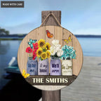 Serve The Lord Flower Jars Personalized Circle Sign