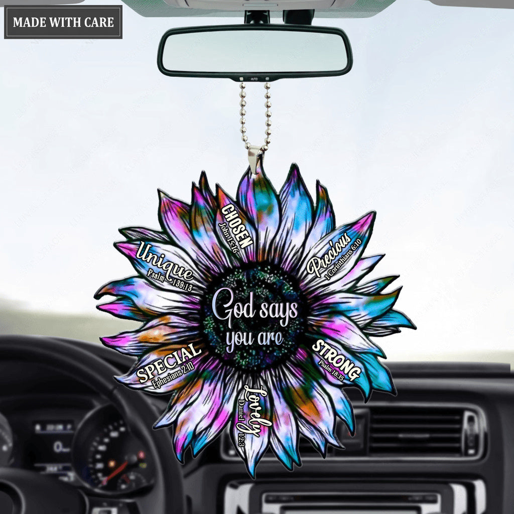 Sunflower Silhouette God Says You Are Ornament Christmas Gift For Women Men For Family Christian Gifts