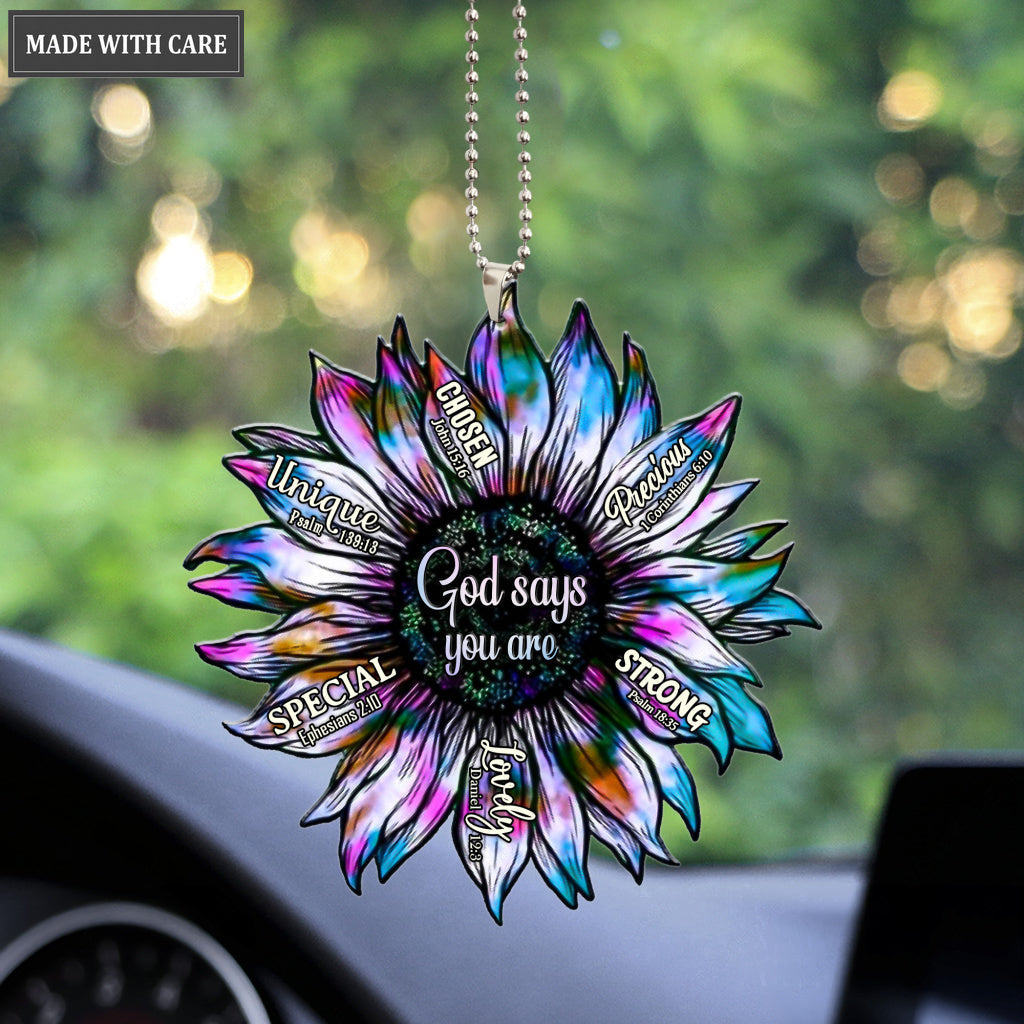 Sunflower Silhouette God Says You Are Ornament Christmas Gift For Women Men For Family Christian Gifts