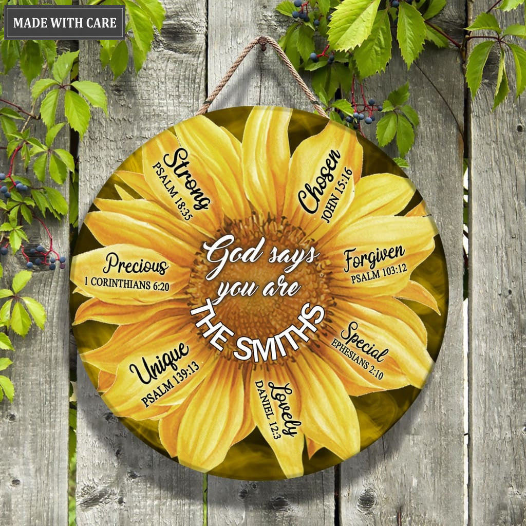You are Strong, Chosen...Personalized Circle Sign