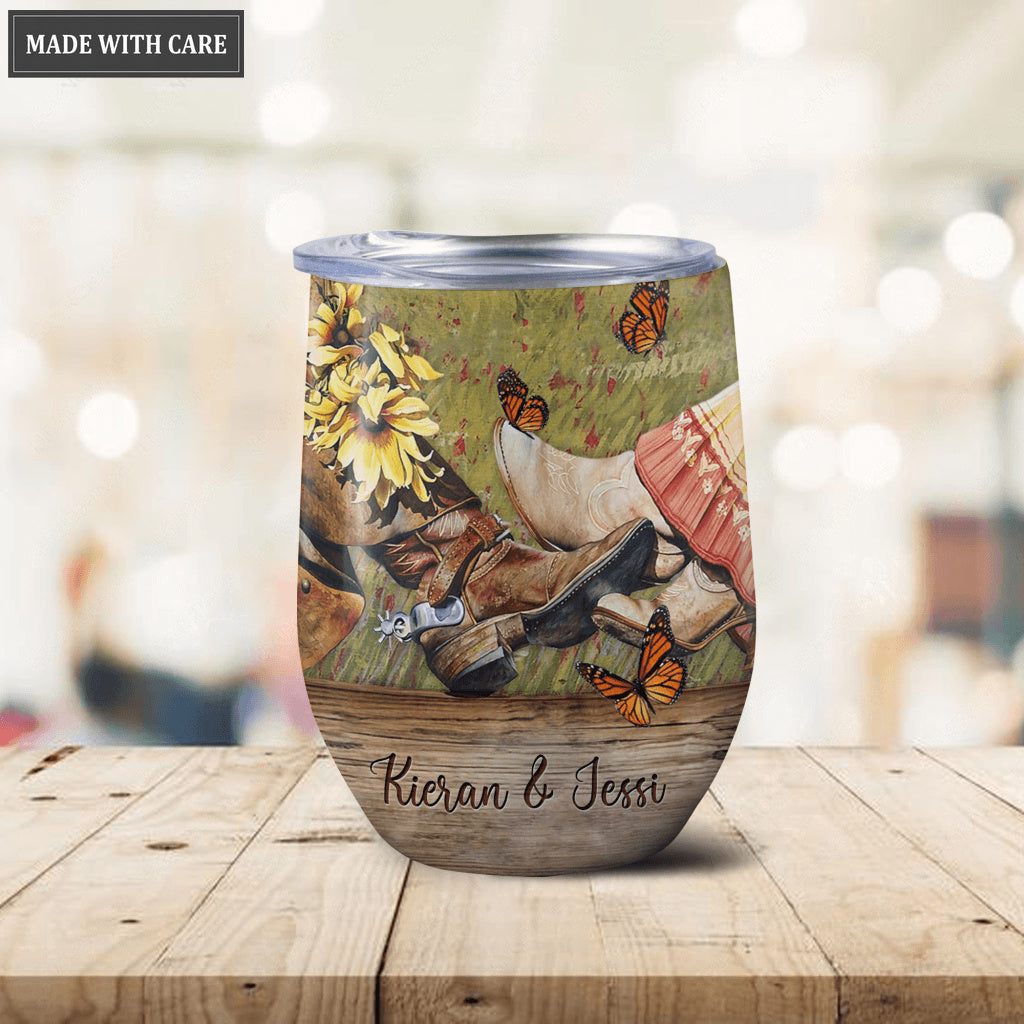 Personalized Vintage Couple Wine Tumbler